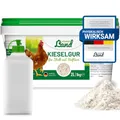 Produktbild: HÜHNER Land Kieselgur für Hühner 1kg INKLUSIVE Stäubeflasche - Reines Kieselgur Hühner Pulver, Kieselerde Pulver, Naturprodukt für Hühnerstall, Laborgeprüft für Geflügel Betriebe