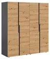 Produktbild: xonox.home Kleiderschrankkombination Anga anthrazit/ Artisan Eiche Nachbildung B/H/T: 160x180x51 cm