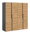 Produktbild: xonox.home Kleiderschrank in anthrazit/ Artisan Eiche Nachbildung B/H/T: 160x180x51 cm