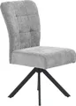 Produktbild: Esszimmerstuhl drehbar Chenille Grau / Gestell Metall Schwarz
