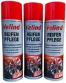 Produktbild: (13,73€/L) 3x 500 ml Velind Reifenpfleger Reifenglanz Reifenspray Gummipflege