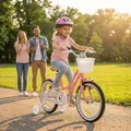Produktbild: Actionbikes Kinderfahrrad Starlight 16 Zoll | Kinder Fahrrad - V-Brake Bremsen - Kettenschutz - Fahrradständer - Rad - 4-7 Jahre (Rosa) - Rosa