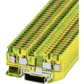 Produktbild: PHOENIX CONTACT PT 4-QUATTRO-PE Schutzleiter-Reihenklemme, Grün-Gelb, Anschlussart: Push-in-Anschluss, 4 Anzahl der Anschlüsse, 0,2 mm² - 6 mm² Querschnitt, 1 Stück