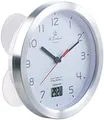 Produktbild: St. Leonhard Baduhr: Badezimmer-Wanduhr mit LCD-Thermometer und Aluminium-Rahmen, IPX4 (Uhr fürs Bad, Badwanduhr, wasserdicht)