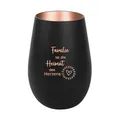 Produktbild: Der-Porzellan-Laden Windlicht mit Gravur Familie ist die Heimat des Herzens, Schwarz Bronze, Teelichthalter aus Glas mit Spruch, Tischdeko modern
