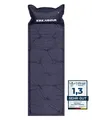 Produktbild: Kirkjubøur® Roros Premium selbstaufblasende Outdoor Schlafmatte mit Kopfkissen. Isolierend und dämpfend, optimal zum Zelten, kompakt zusammen rollbar. Maße (LxBxH): ca. 175 cm x 60 cm x 3 cm (blau)