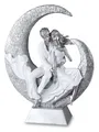 Produktbild: Skulptur Paar Mond H 40cm B 31cm silber weiß modern Liebe Hochzeit formano
