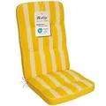 Produktbild: Herlag Hochlehner-Polsterauflage Tilly 123x50x7cm - Stuhlauflage Blockstreifen 7cm - Auflage Hochlehner-Gartenstuhl - Deluxe-Serie extra hoher Komfort - Öko Tex 100 - Gelb-Gestreift
