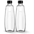 Produktbild: SodaStream Twinpack 1 Liter Glasflasche transparent/schwarz für DUO-Sprudler NEU
