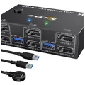 Produktbild: Displayport KVM Switch 2 PC 2 Monitore 8K@30Hz 4K@6