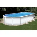 Produktbild: Stahlwandpool ovalform Classic 535x300x120 cm, Stahl 0,4 mm weiß, Folie 0,3 mm blau, overlap - Weiß