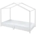 Produktbild: roba Hausbett 70 x 140 cm - Bodenbett für Kinder - Montessori Prinzip - Erweiterbar durch Lattenrost, Matratze und Hausbettbezug - Holz weiß lack... - Weiß