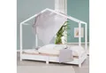Produktbild: roba® Hausbett aus Massivholz, bodentiefes Kinderbett in 90 x 200 cm & 70 x 140 cm, Bodenbett für Kinder nach Montessori Prinzip - Weiß lackiert