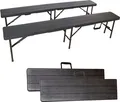 Produktbild: Klappbank im 2er Set schwarz, mobile Sitzbank 180x25cm, klappbare Bierbank für 4 Personen