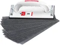 Produktbild: COMENSAL® Handschleifer set 230 x 80 mm - Rigips-Set - Profi Handschleifer - Rigipswerkzeug - mit Metallklemmgriff und Schleifgitterleinen - Made in EU