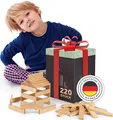Produktbild: Laleni 220 Holzbausteine Natur - Bauklötze mit Box, Bausteine Holz, Holzbaukasten