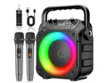 Produktbild: Portable Bluetooth Karaoke Speaker with Wireless Microphones, TWS, LED Lights,