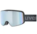 Produktbild: uvex pyrit FM - Skibrille für Damen und Herren - Filterkategorie 2 - vergrößertes, beschlagfreies Sichtfeld - schwarz matt dl/saphirblau-klar S2 - one size