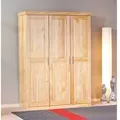 Produktbild: Dreitüriger Kleiderschrank, Eichenfarbe, 140 x 190 x 55 cm.
