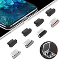 Produktbild: AUZOSL 8 Stücke USB C Staubschutz 4 Aluminium + 4 Silikon Type C Schutzkappe Kompatibel mit iPhone 17 Air Pro Max 16 Samsung Galaxy S25 Xiaomi Note 14 Pro OnePlus Mate 80 Schwarz Silber Grau Roségold