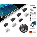 Produktbild: 8 Stücke USB C Staubschutz 4 Aluminium + 4 Silikon Type C Schutzkappe Kompati...