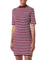 Produktbild: Tommy Hilfiger Damen T-Shirt Kleid Slim Cody Dress Mock-Kragen, Mehrfarbig (Breton STP Deep Rouge/Ecru), XS