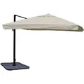 Produktbild: MCW Ampelschirm A96 3x3m Alu Flap Creme-Grau mit Ständer