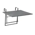 Produktbild: Greemotion Klappbarer Balkontisch Modell „Toulouse“, Tisch zum Aufhängen am Balkongeländer, höhenverstellbar, ca. 70 x 47-79 x 88 cm, eisengrau, Schwarz