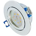 Produktbild: Flache Bad Einbauleuchten | 220V | 100% Dimmbar | 5W | Chrom Glanz | Neutralweiß