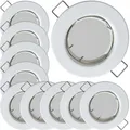 Produktbild: 10er Set flache LED Einbauspots 5W 400lm 220–240V Ø80, Loch 55–60, 28mm, 90°