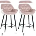 Produktbild: CLP 2er Set Barhocker Gibson pink/Samt