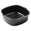 Produktbild: PYREX, Airfryer Metall Runde Ofenform 22 x 21 x 7,5 cm Backkorb mit Griff Antihaft-Kohlenstoffstahl Homogenes Backen Backofen Gefrierschrank und Spülmaschine