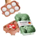 Produktbild: Blumtal Eiswürfelformen Silikon 3er Set - 6er Eiswürfelform mit Deckel - BPA-freie Silikon Eiskugelform -Silikonform Eiswürfel rund - Ice Ball Maker - Olivgrün + Olivgrün + Mineral Rot