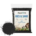 Produktbild: AquaOne Aquarium Kies Sand 5 kg I Bodengrund hell schwarz bunt fein mittel grob I Aquariumkies Premium Qualität I Quarzsand Aquariumkies Deko Aquascaping Körnung (schwarz 2-3mm)