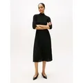 Produktbild: Tommy Hilfiger A-Linien-Kleid SLIM 5X2 RIB MIX MIDI DRS schwarz XL (42)