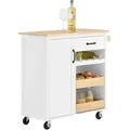 Produktbild: SoBuy Küchenwagen, Weiß, Holzwerkstoff, Holz, 92x87x42 cm, Esszimmer, Servierwagen