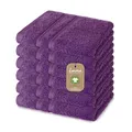 Produktbild: Lavea 6er Set Seiflappen, 6 x Seiftuch, Lila, 30 x 30 cm Premium Frotteeserie Bali | GOTS Zertifiziert, 100% Bio Baumwolle