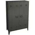 Produktbild: en.casa Aktenschrank »Oripää« mit 2 Türen Stahl 110x75x33 cm Schwarz schwarz 75 cm x 110 cm x 33 cm