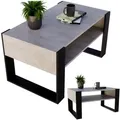 Produktbild: CraftPAK Couchtisch, Grau, Schwarz, Holzwerkstoff, Rechteckig, 92x45x53.6 cm, Wohnzimmer, Wohnzimmertische, Couchtische