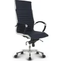 Produktbild: VERSEE Montreal Chefsessel Dunkelblau Leder – ergonomischer Bürostuhl, komfortabler Drehstuhl fürs Home Office, hochwertige Polsterung, bis 150... - Dunkelblau