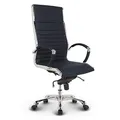 Produktbild: VERSEE Premium Echt-Leder Chefsessel Montreal in Dunkelblau - Ergonomischer Designstuhl für Büro und Home-Office - Sitzhöhe 46-54cm - Belastbar bis 150kg