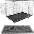 Produktbild: Mucola Drahtkäfig faltbar Hundetransportbox Hunde Transportbox Transportkäfig Gitterbox Hundekäfig - 120 x 80,5 x 75 cm Silber
