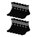 Produktbild: adidas Herren Damen Crewsocks Sportsocken Socken Cushioned Crew 6 Paar, Farbe:Schwarz, Größe:46-48, Artikel:- black