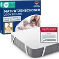 Produktbild: Blumtal Matratzenschoner 200x200cm 2er Set - wasserdichte Matratzenauflage aus 80% Baumwolle - Inkontinenzunterlage waschbar bis 95 °C - knisterfr...
