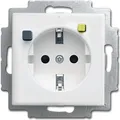 Produktbild: Busch-Jaeger 3116-0-0663. Buchsen-Typ: CEE 7/3, Temperaturbereich in Betrieb: -25 - 40 °C. Produktfarbe: Silber, Weiß. Ausgangsspannung: 250 V, Ausgangsstrom: 16 A (3116-0-0663)