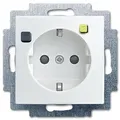 Produktbild: Busch-Jaeger 3120 EUCB-914 Schutzkontakt-Steckdose Safety+ mit Fehlerstrom-Schutzschalter, mit erhöhtem Berührungsschutz, mit Befestigungskrallen, alpinweiß glänzend, Busch-balance SI
