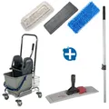 Produktbild: ReinigungsBerater Reinigungswagen 50 cm Set 6-teilig inkl. Reinigungswagen, Teleskopstiel, Klapphalter und Möppe 301035