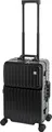 Produktbild: Travelhouse Roma Handgepäck Koffer, Vortasche mit TSA, Powerbank Anschluss, Alu-Rahmen, Hartschale, Trolley, Schwarz, 55x35x23 cm