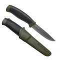 Produktbild: Morakniv Companion mit Edelstahlklinge, olive-schwarzem TPE-Griff und Scheide