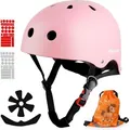 Produktbild: Kinder Fahrradhelm EN1078 CE Certified, Verstellbarer Kinnriemen, 3D DIY & Reflektierende Aufkleber, Sporthelm für Roller & Inlineskates, Unisex f...